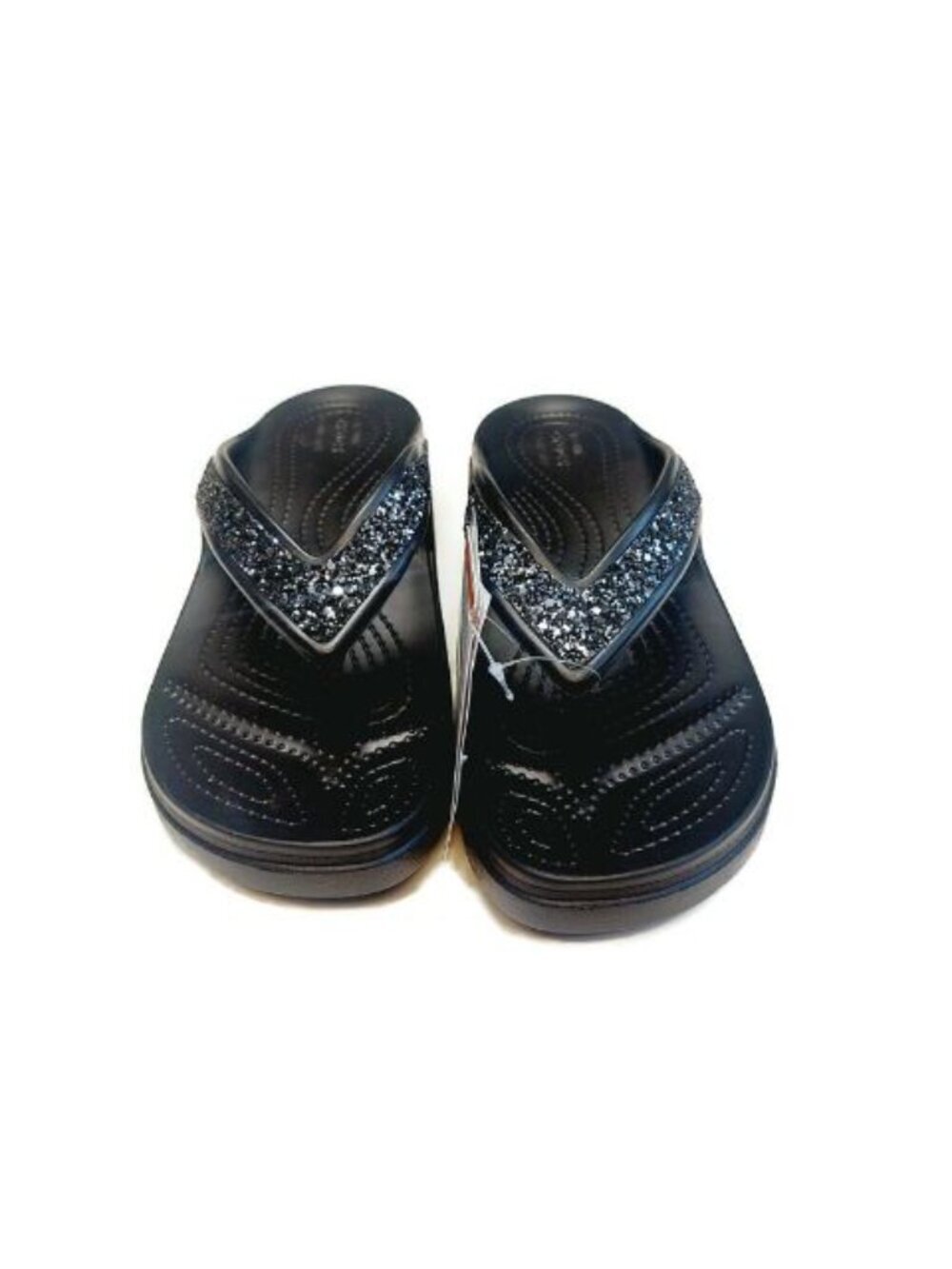 CROCS Sloane Womens Size 10 Glitter Wedge Flip Flops Lightweight Slip On Sandals - Picture 6 of 9